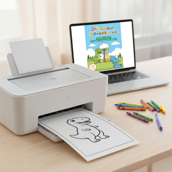 Coloriage Dinosaures Faciles Tout-Petits - 25 Pages PDF