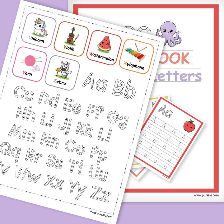 Complete 29-Page ABC Tracing & Vocabulary Workbook | Printable PDF